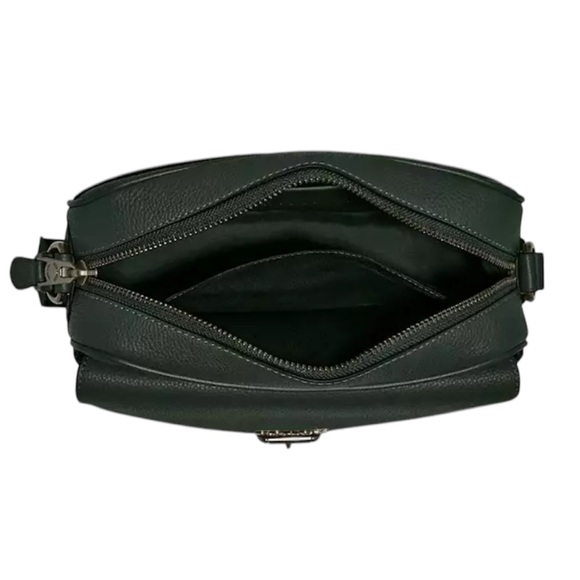 Coach Hudson Messenger Crossbody Leather Suede Shoulder Bag Green - Picture 6 of 8